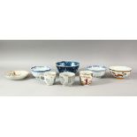 A MIXED LOT OF CHINESE 18TH - 20TH CENTURY PORCELAIN ITEMS, comprising 5 bowls, two cups and one