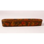 A GOOD PERSIAN PAINTED LACQUER QALAMDAN / PEN BOX - finely decorated with scenes of figures and