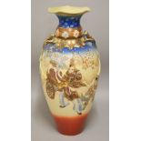 A LARGE JAPANESE MEIJI PERIOD SATSUMA VASE - decorated with figures / immortals in landscape