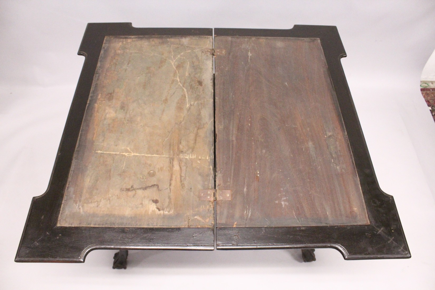 A GEORGE III MAHOGANY FOLD OVER CARD TABLE, possibly Irish, of shaped rectangular outline, a - Image 8 of 10