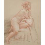 Patricia Langmead (1926-2021) British, 2 charcoal and chalk studies of a female nude, each 12" x