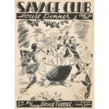 Arthur Ferrier (1891-1973) British, 'Salvage Club, House Dinner Oct 20, 1956', print, initialled and