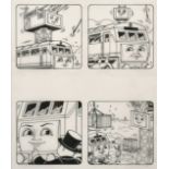 Tim Marwood (1954-2008) British, 'Thomas' No 474 'Passenger Pickup', 2, pen drawings, A group of 4