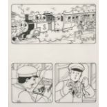 Tim Marwood (1954-2008) British, 'Thomas' No 482 'Story Train', 2, pen drawings, A group of 3