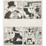 Tim Marwood (1954-2008) British, 'Thomas' No 482 'Story Train', 3, pen drawings, A group of 4