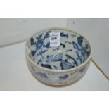 A Chinese blue and white bowl.