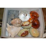 Onyx eggs, shells, paperweights etc.