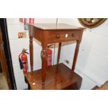 A 19th century mahogany single drawer side table.