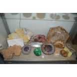 A good collection of crystals, fossilized wood and similar items to include amethyst, quartz and