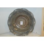 A large Chinese crackle glazed bowl with wavy rim.