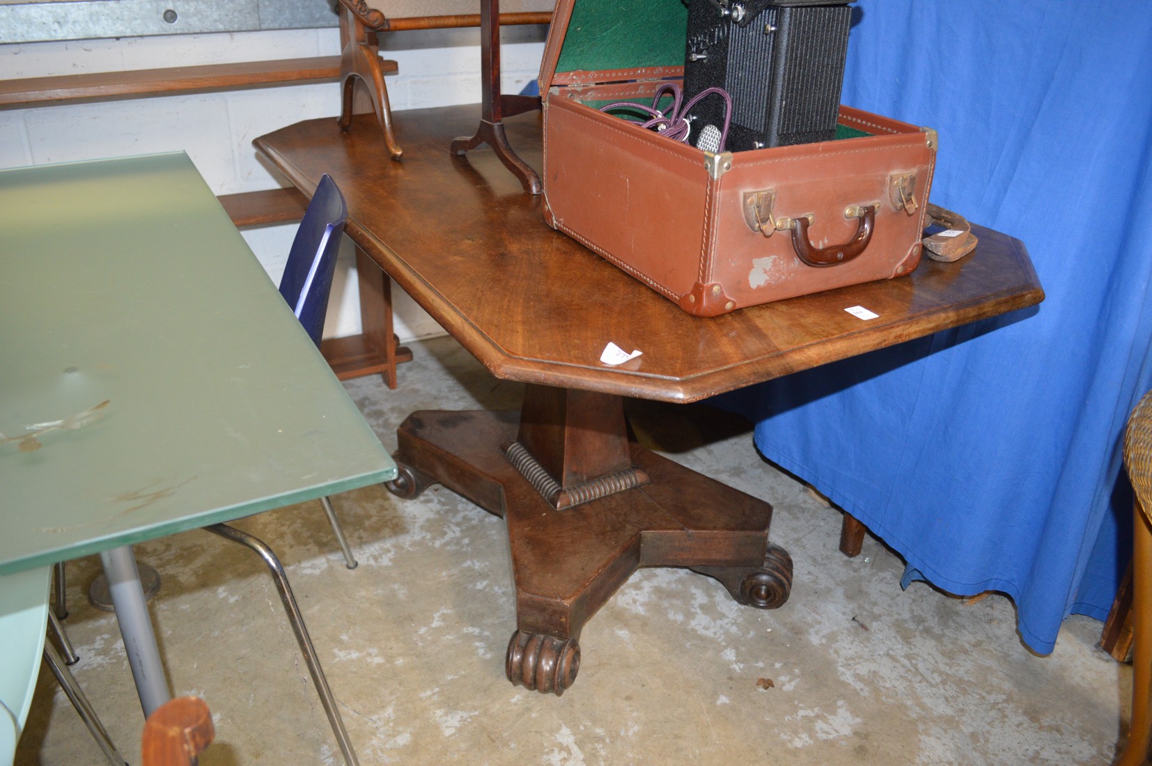 A 19th century mahogany pedestal dining table.