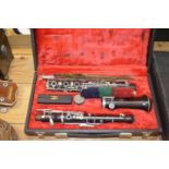 A cased clarinet.