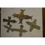 A small group of Roman bronze crosses.