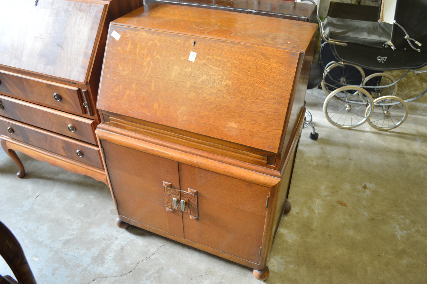 An oak bureau.