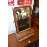 An 18th century walnut dressing table mirror (AF).