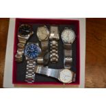 A collections of gent's wristwatches.