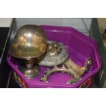 Eastern metal jewellery and a similar pedestal bowl.