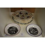 Decorative plates and lustre saucer dishes.