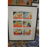 Bill Mevin "The Amazing Adventures of Morph" six hand-coloured original illustrations, framed as