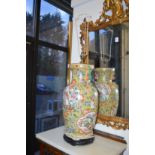 A good large pair of Chinese style vases / lamps.