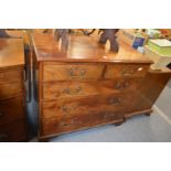 A George III mahogany straight front chest of drawers.