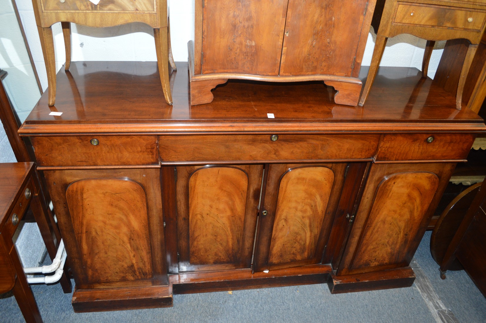 A Victorian mahogany mirror back sideboard.