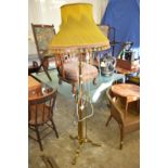 A good brass telescopic floor standing lamp and a brass spark guard.