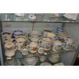 A quantity of commemorative loving cups and tygs etc.