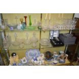 Cut glass decanters and bowls etc.