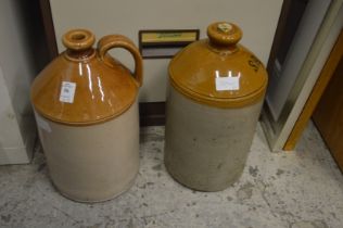 Two old stoneware jars.