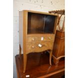 A pair of mahogany two drawer bedside tables.