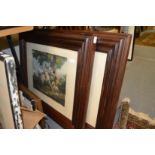 A pair of rosewood framed colour prints.