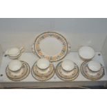 An Aynsley floral decorated four place tea service.