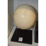 An emu egg on stand.