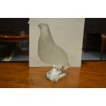 A Lalique frosted glass model of a partridge.