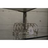 A Matthew Boulton silver plated six division toast rack.