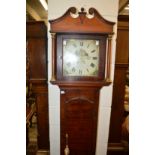 A 19th Century Mahogany eight-day longcase clock with painted square dial.