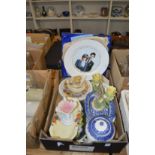 A collection of decorative china, commemorative plates etc.