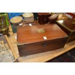 A Victorian brass bound mahogany writing slope.