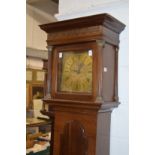 A 19th century mahogany cased thirty hour long case clock, the engraved brass dial signed Thomas