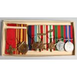 FIVE WWII MEDALS, one with eight Army bar, DUNKERQUE MEDAL and ALBERT I.