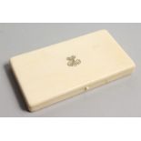 A LARGE IVORY CASE. 6ins x 3.5ins.