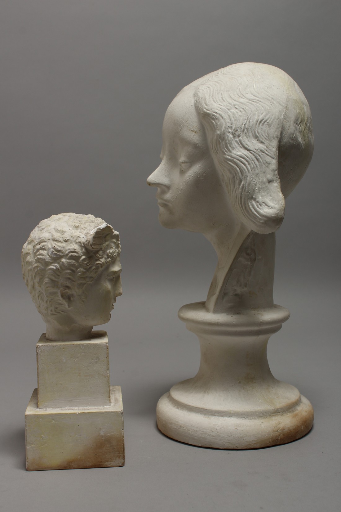 AFTER THE ANTIQUE TWO BUSTS, 13ins and 8ins high. - Image 2 of 3