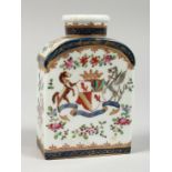 A SINGLE SAMSON OF PARIS ARMORIAL TEA CADDY and covers.