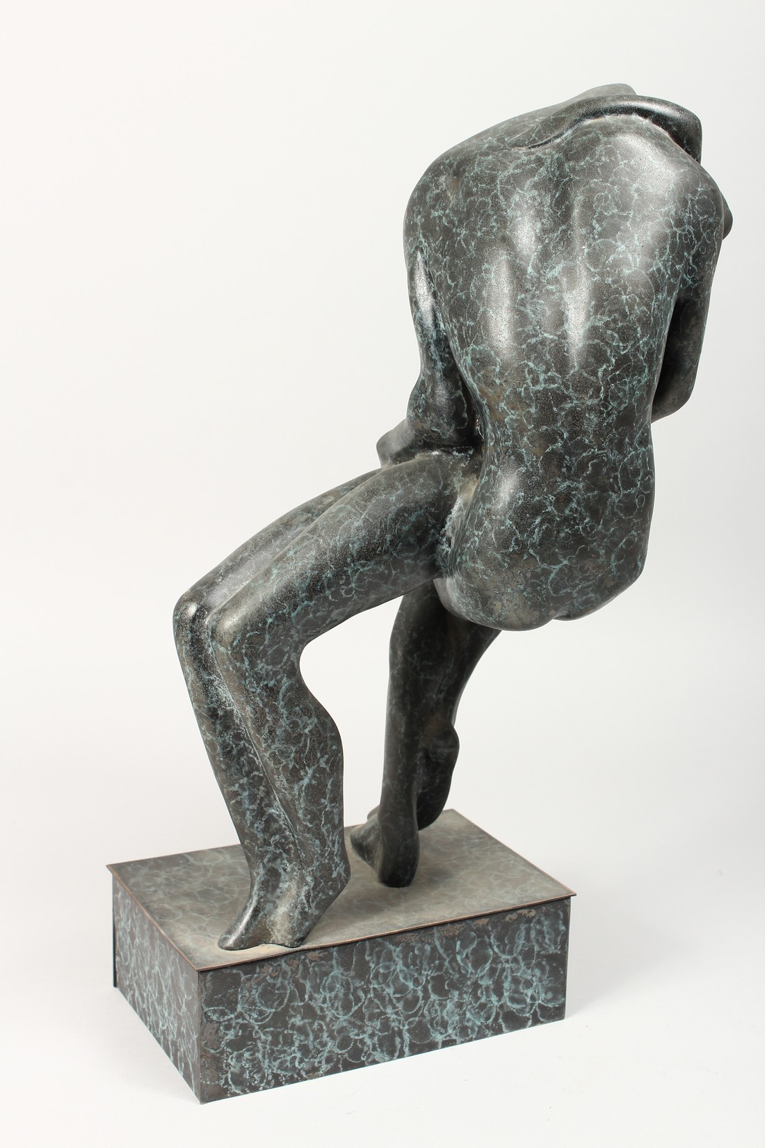 AN ABSTRACT BRONZE OF LOVERS. 17ins high. - Image 3 of 3