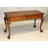 A GOOD CHIPPENDALE DESIGN MAHOGANY LONG SERVING TABLE with carved gadrooned edge, two frieze