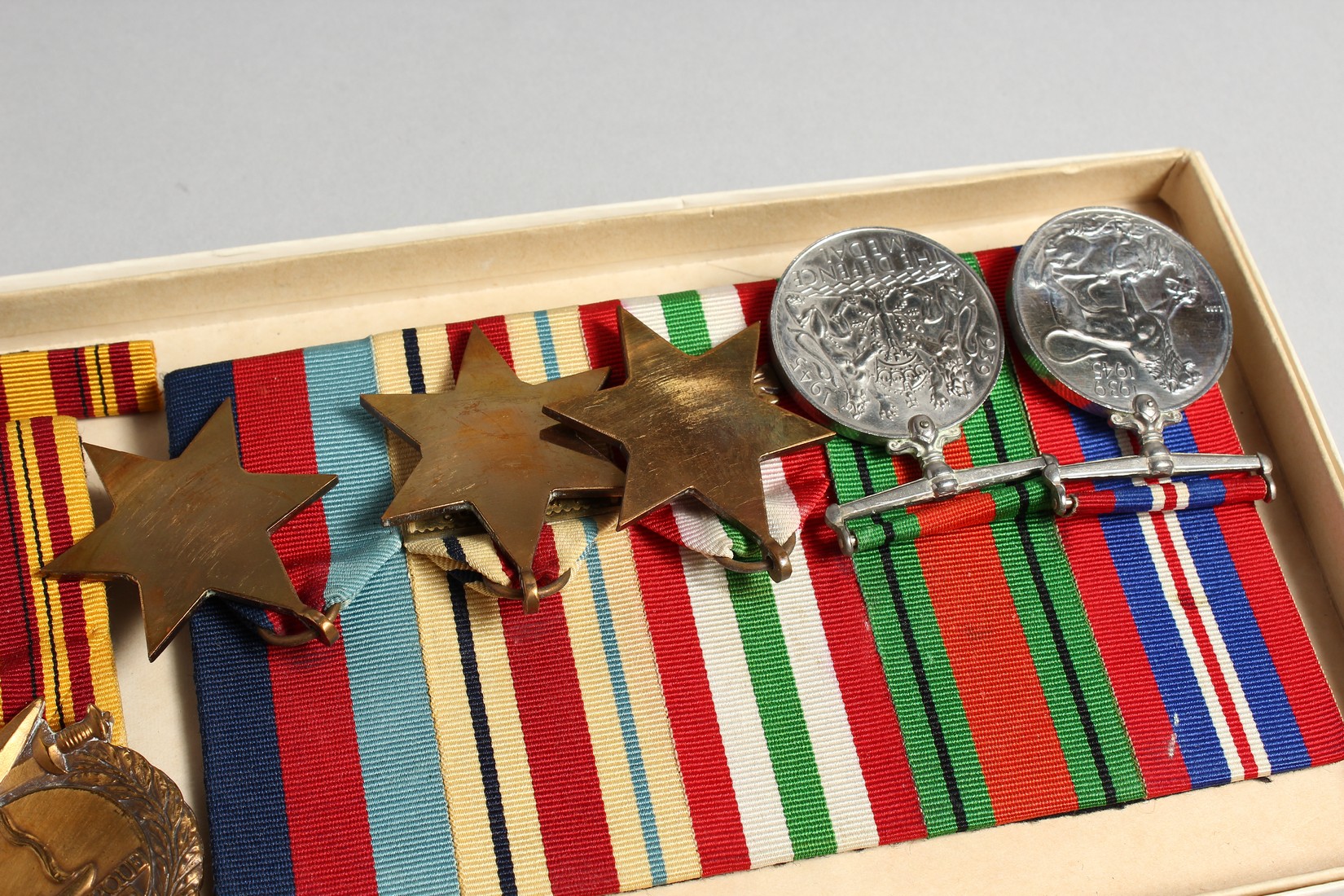 FIVE WWII MEDALS, one with eight Army bar, DUNKERQUE MEDAL and ALBERT I. - Image 2 of 3