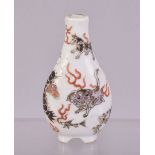 A SMALL CHINESE PORCELAIN SNUFF BOTTLE, painted with with mythical creatures, 6.5cm.