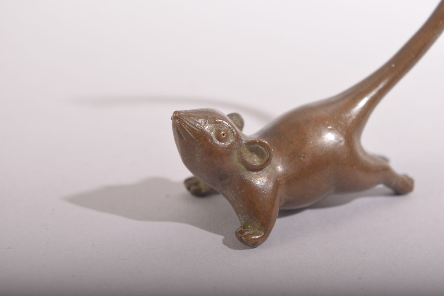 A JAPANESE BRONZE MODEL RODENT - stamped underside 7cm - Image 2 of 4