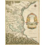Andrea Bolzoni, 'Taviola Geografica del Padovano e Romagna', a hand-coloured 18th Century map, 19" x